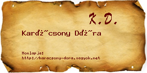 Karácsony Dóra névjegykártya