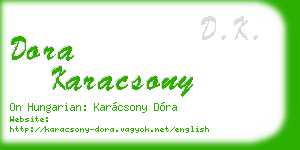 dora karacsony business card